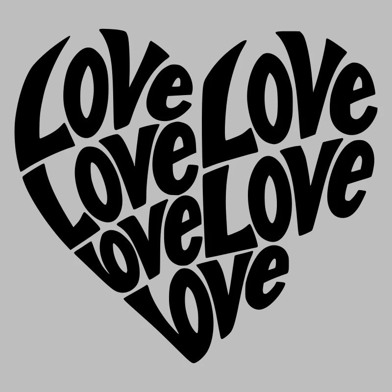 Typographie de forme de cœur d’amour - Variable de couleur