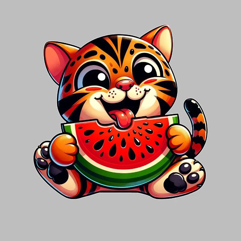 Tigre chat du Bengale à la pastèque fruitée