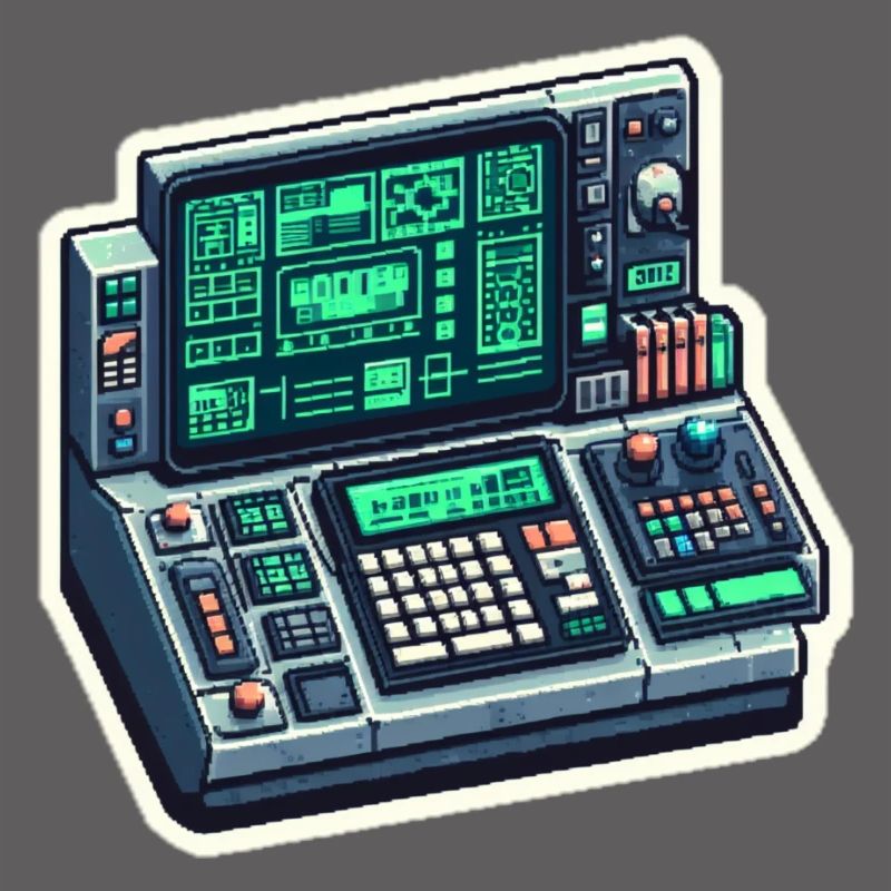 Retro Computer Console Neon