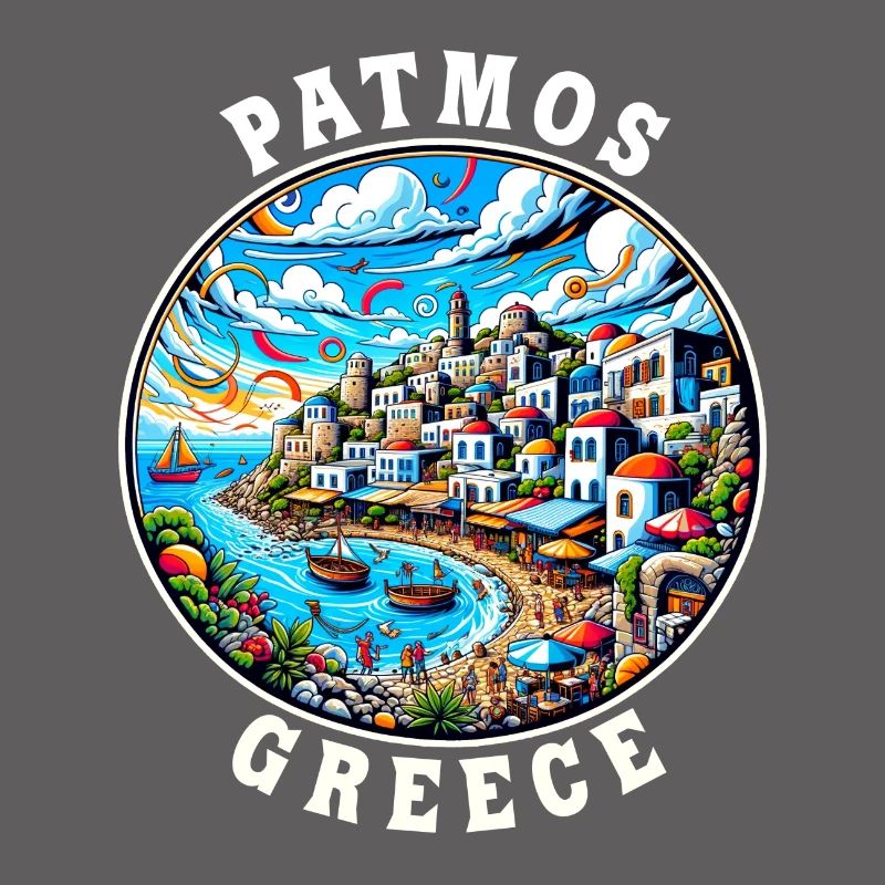 Vacances à Patmos, Grèce, baie de la mer Égée