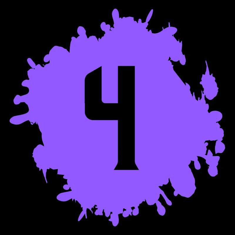 Touche de couleur violette avec le chiffre 4
