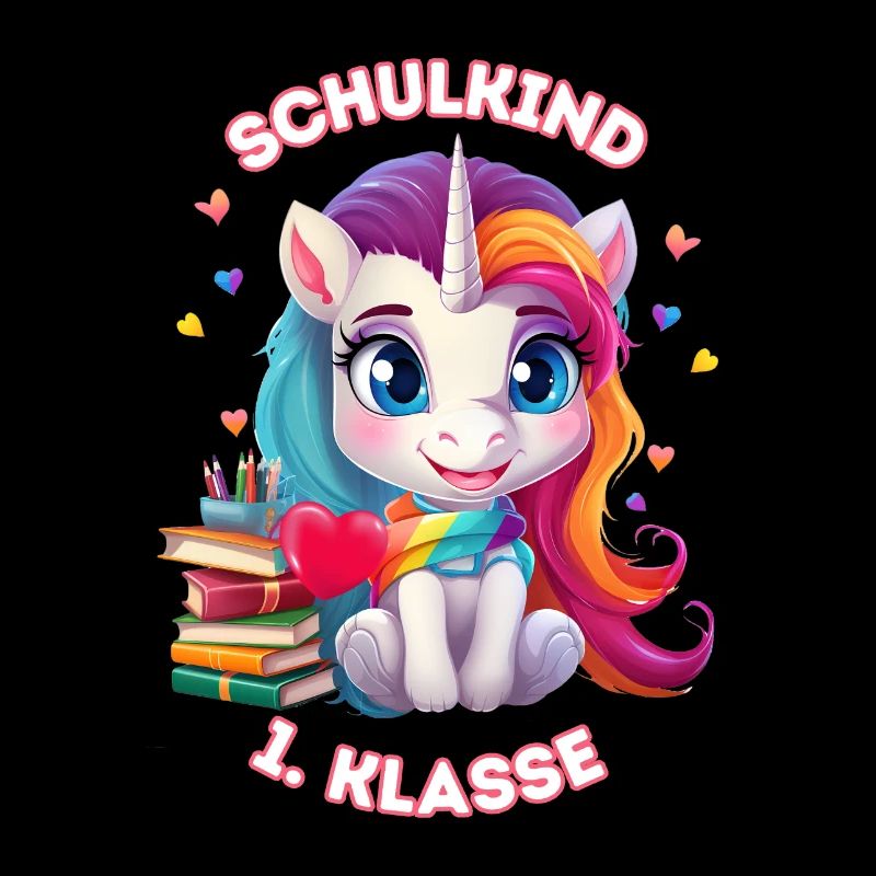 Schulkind Einhorn 1 Klasse