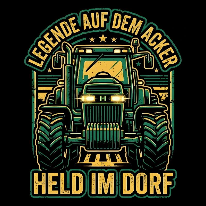 Traktor Spruch - Legende auf dem Acker & Dorfheld