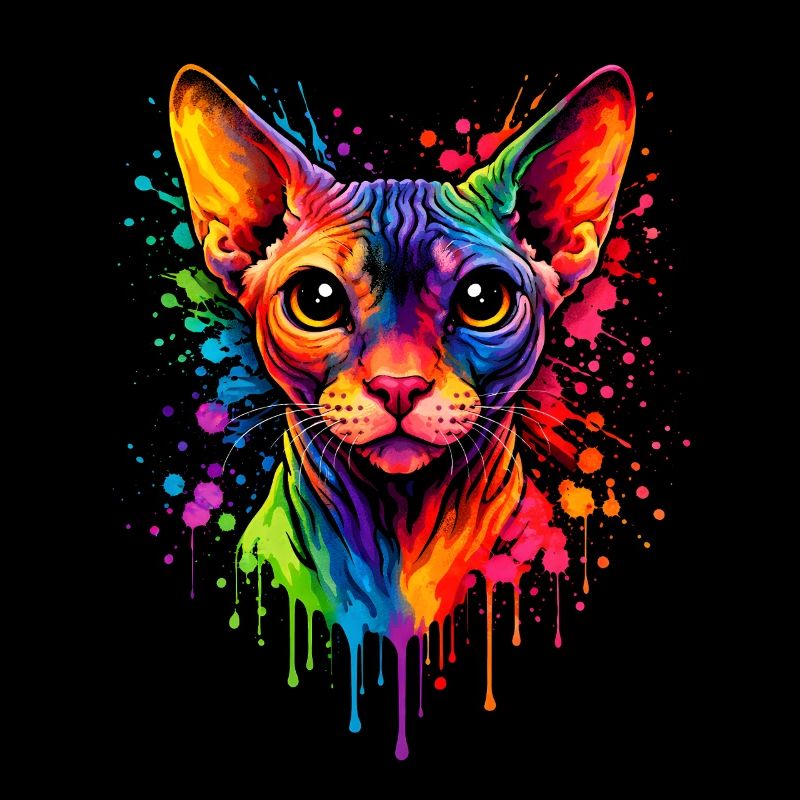 Sphynx Neon | Katzenkunst Pop Art
