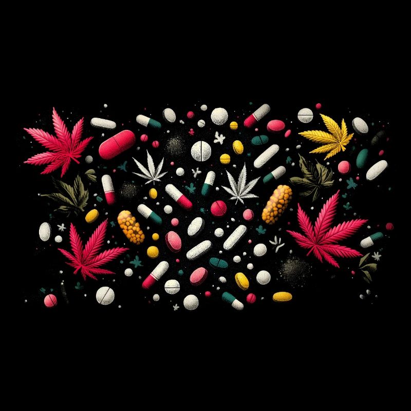 Pilules et herbe