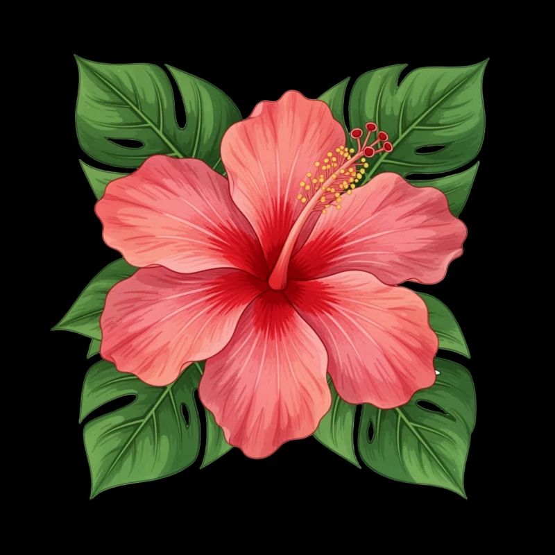Cadeau de Noël de fleurs d’hibiscus hawaïen, fleurs d’hibiscus
