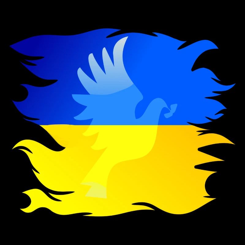 Drapeau de l’Ukraine avec colombe de la paix