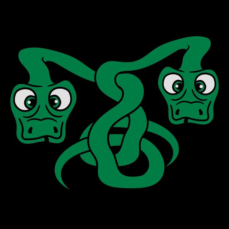 2 funny long comic cartoon snakes team buddies cou