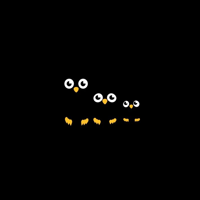 three owls on a branch