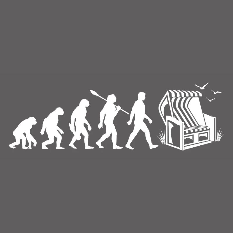 Evolution - Chaise de plage - Vacances - Mer - Mouettes