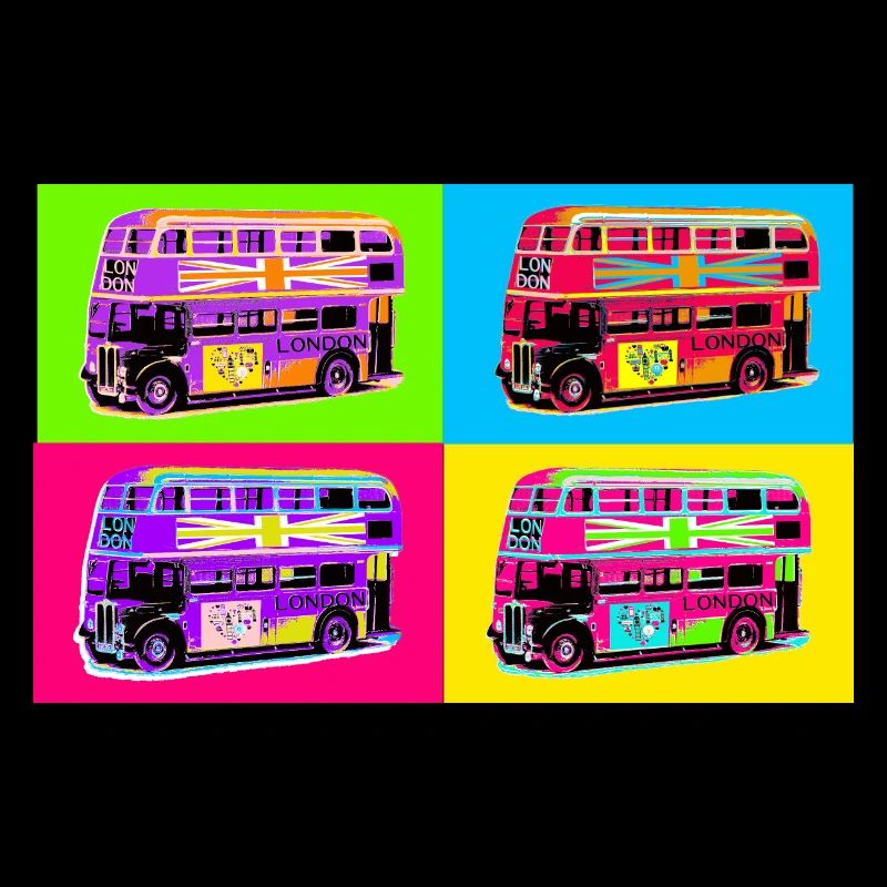 London Pop Art Rainbow Bus