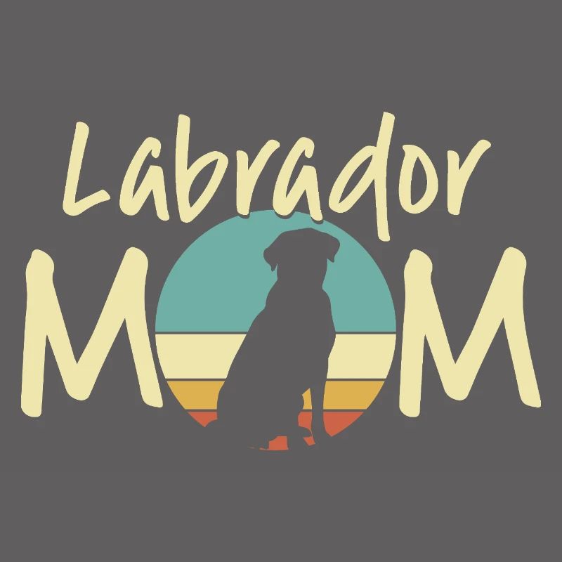 maman labrador rétro coucher de soleil design
