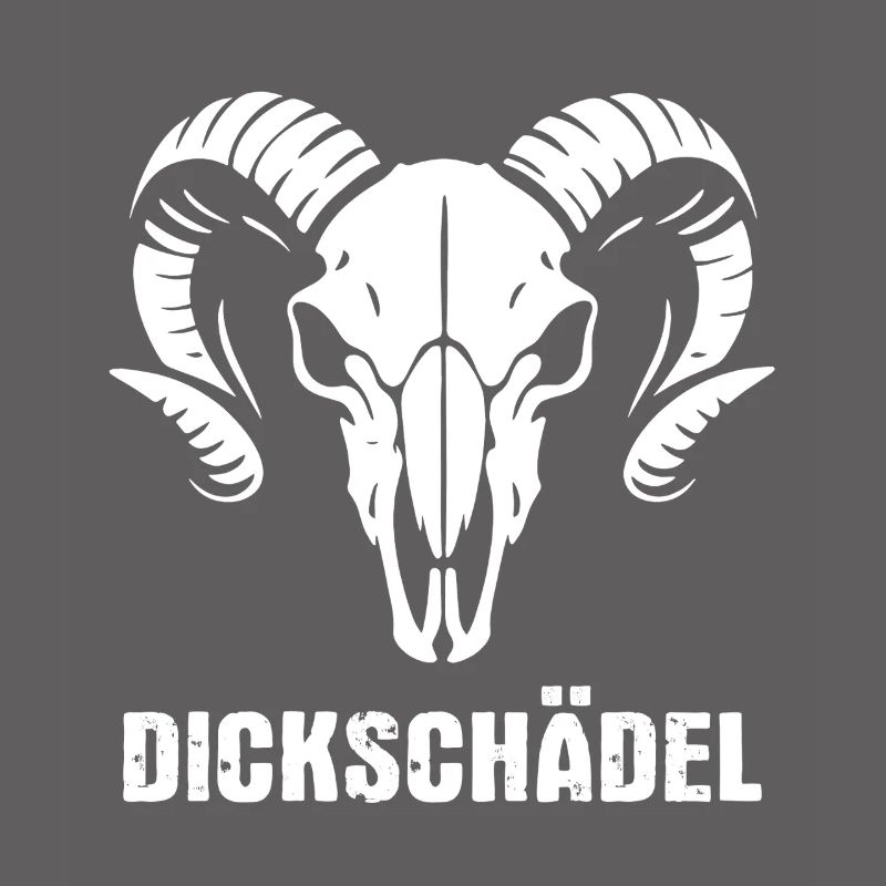 Widderkopf Schädel mit Hörnern - Dickschädel