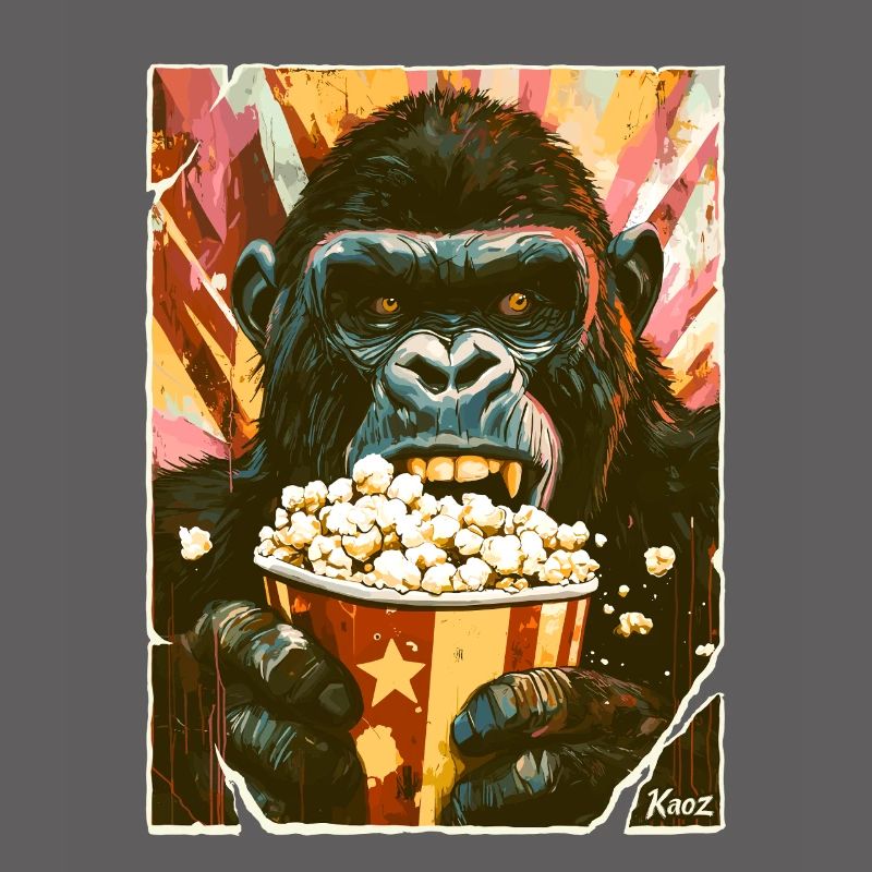 Gorille au pop-corn