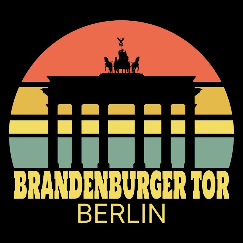 Brandenburger Tor Berlin Silhouette rétro