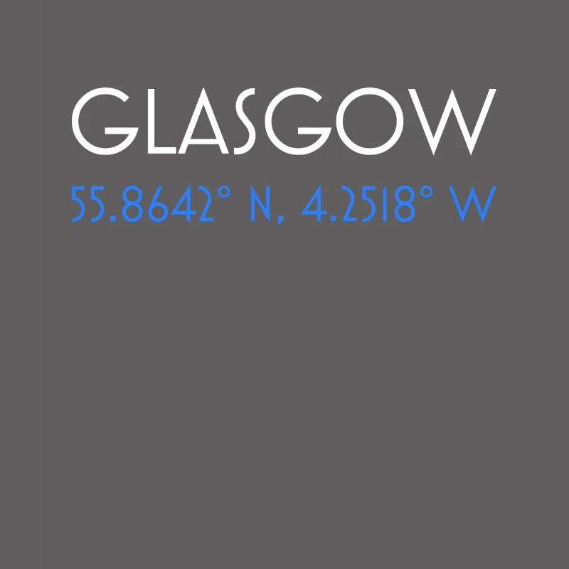 Glasgow Scotland minimalist coordinates