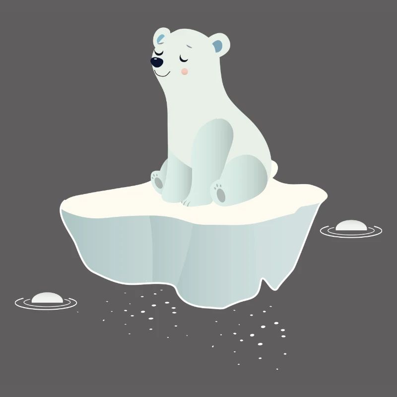 Träumender Eisbär auf einer Eisscholle