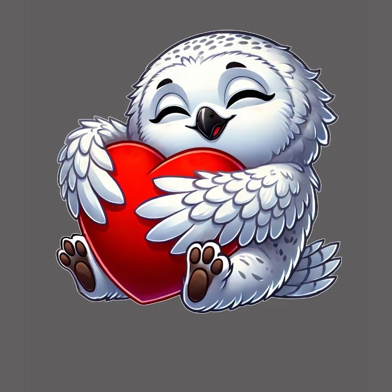 Verliebte Eule Schneeeule Herz Valentinstag