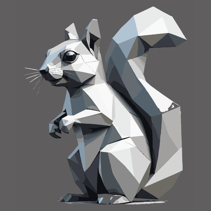 Écureuil - Mignon design de polygone bas