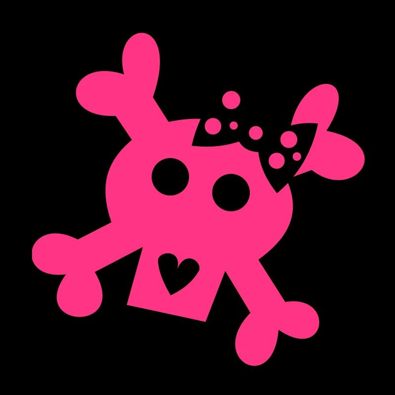cute comic skull in pink