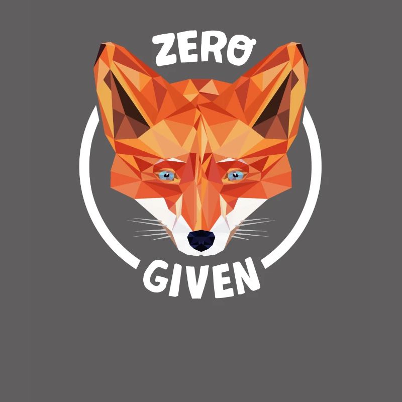 Fuchs Low Poly Design Spruch: Zero Fucks Given