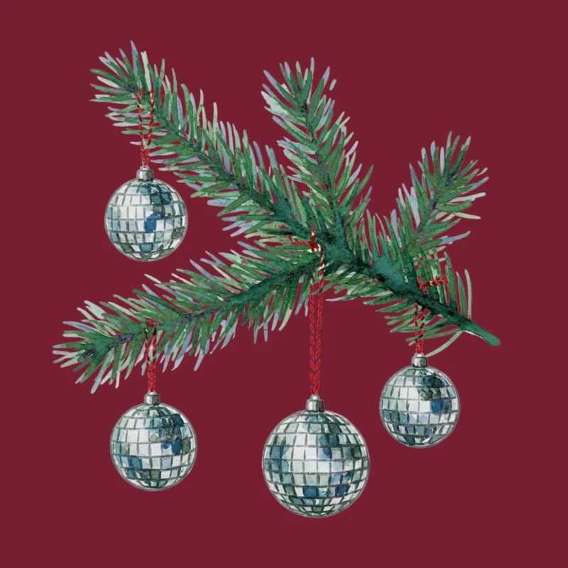 Boules disco sur le sapin de Noël