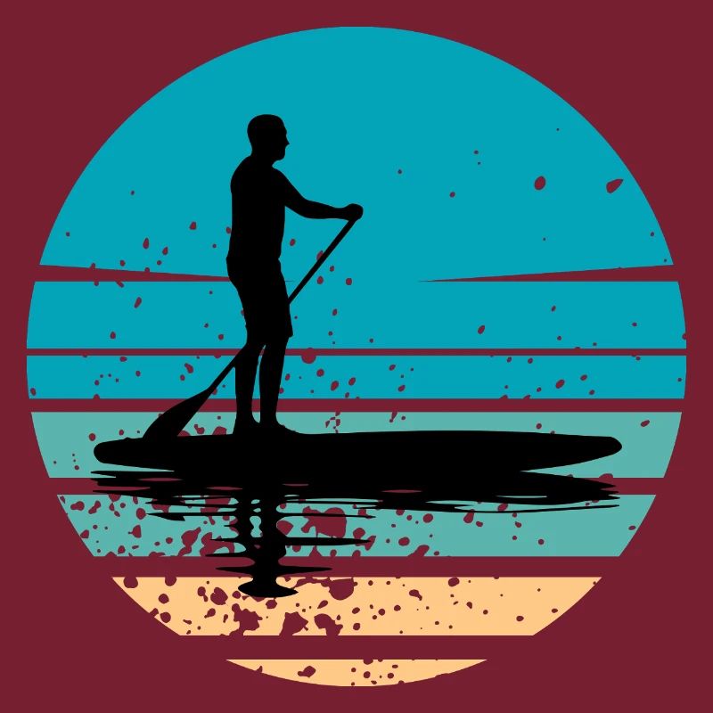 Paddleboard mit maritimer Atmosphäre im Retro-Stil