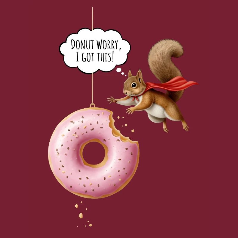 Niedliche Eichhörnchen mit Donut
