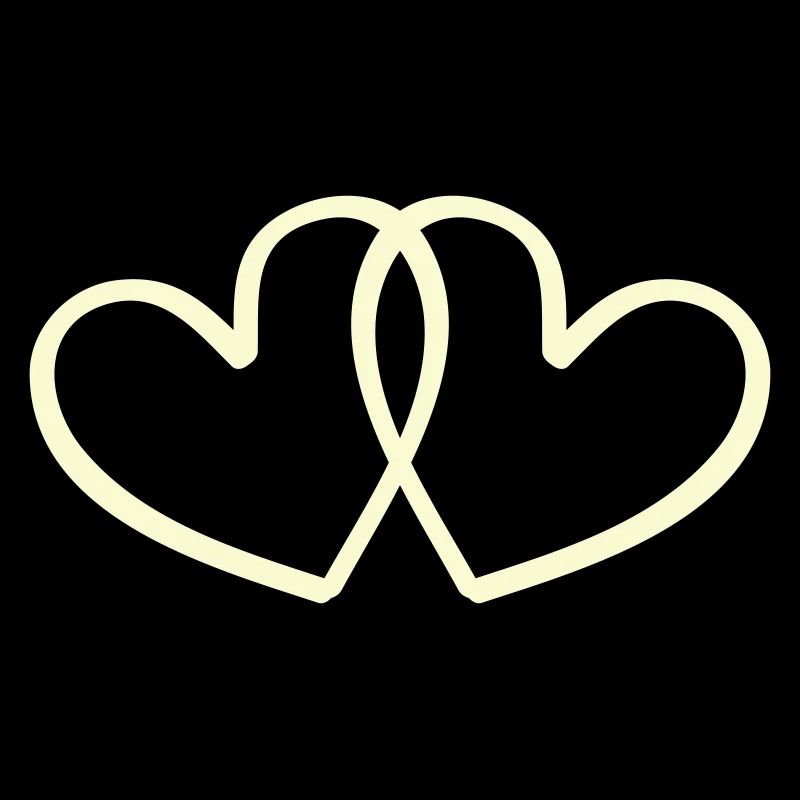 Two Entwined Hearts Line Art