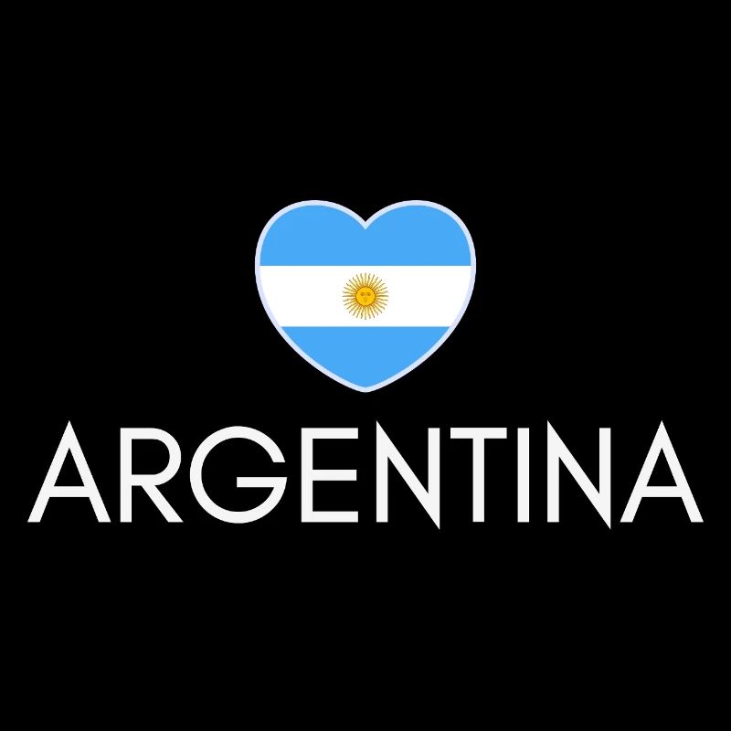 Herz mit argentinischer Flagge, ich liebe Argentinien