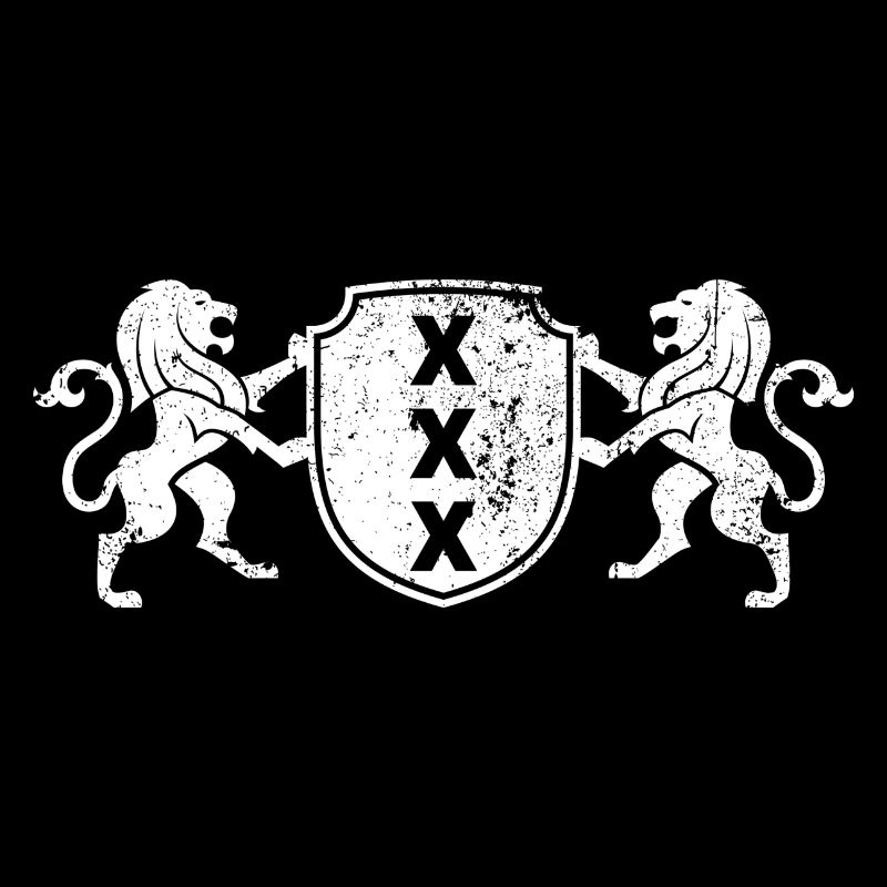 Heraldic X Crest with Lions