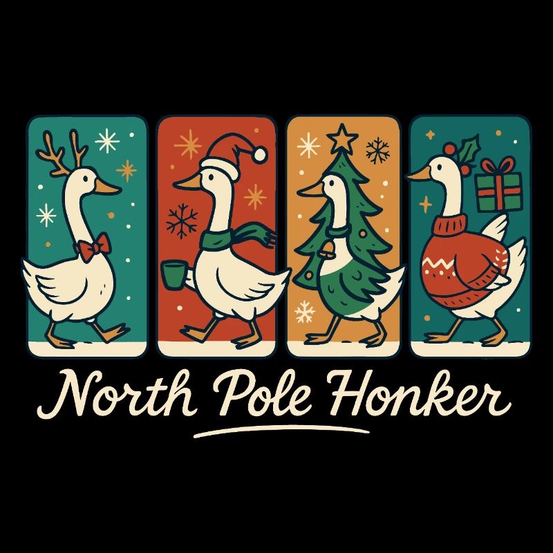 Goose Christmas Funny Santa North Pole Honker