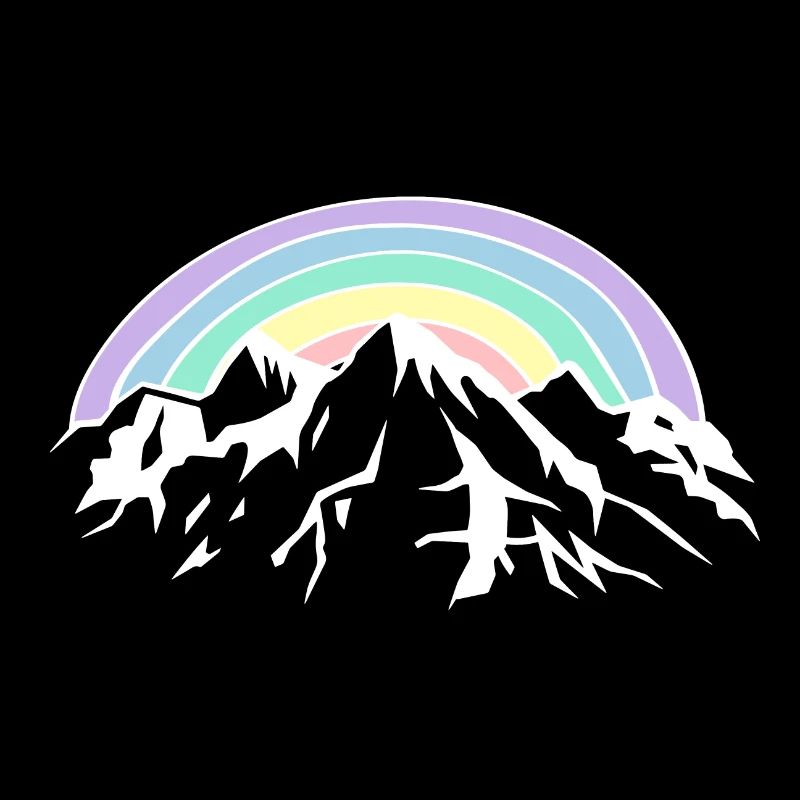 Regenbogen und Berge