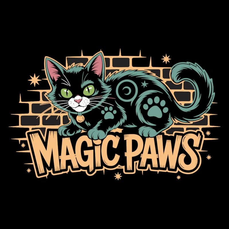 Magical cat with star motif