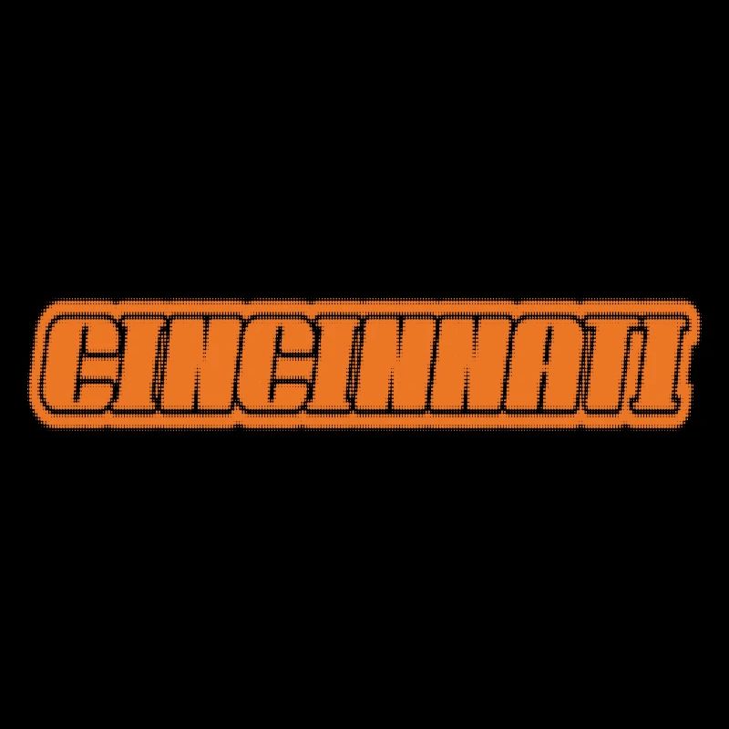 Cincinnati Lettering Retro Look Orange