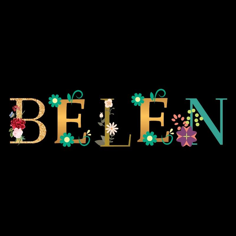 BELEN Name mit Blumen geschmückt