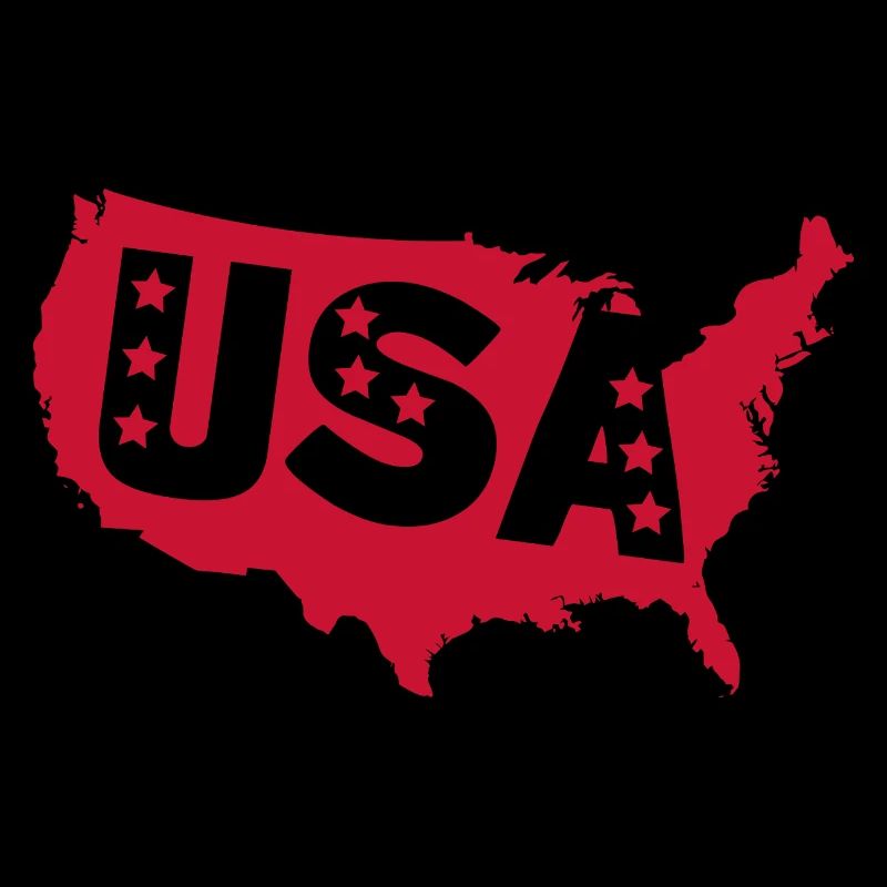 Rote USA Silhouette mit Sternen