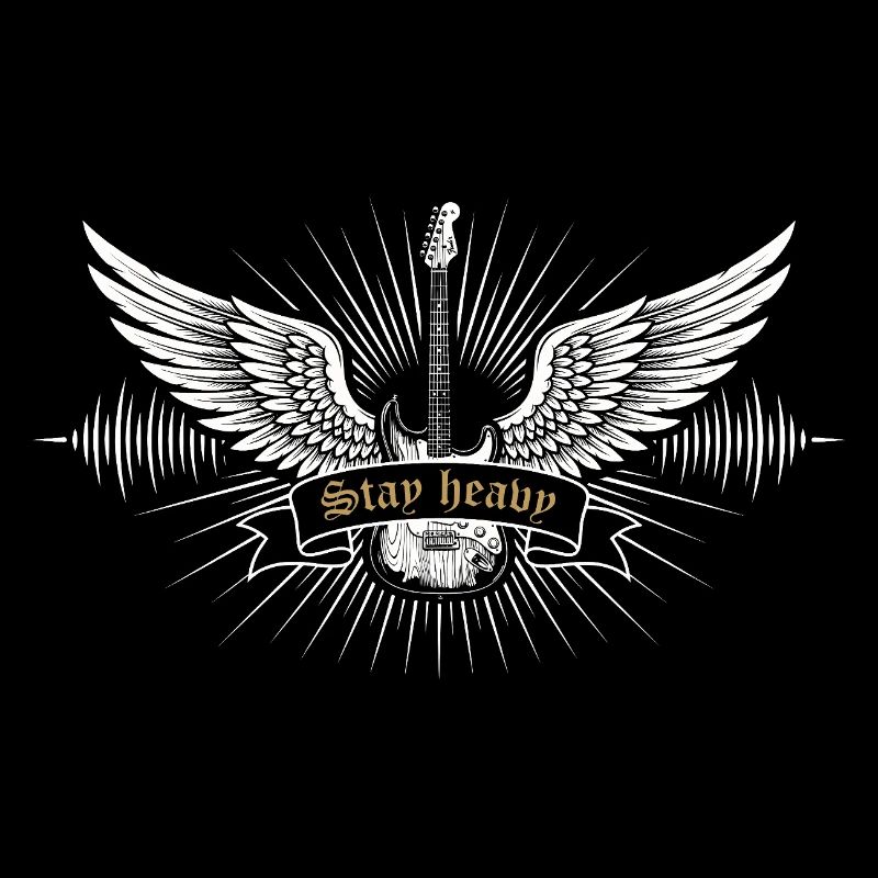 Guitare Stay Heavy – Conception de piano à queue Rock & Metal