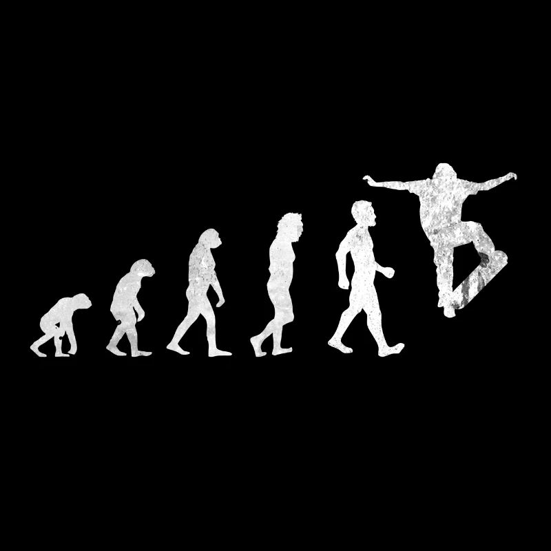 Skateboarder Skater Longboard Geschenk Evolution