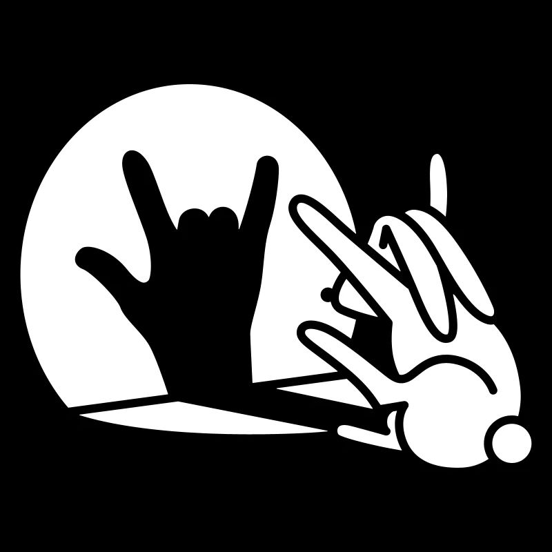 Funny rabbit shadow hand ROCK music HARD ROCK fan