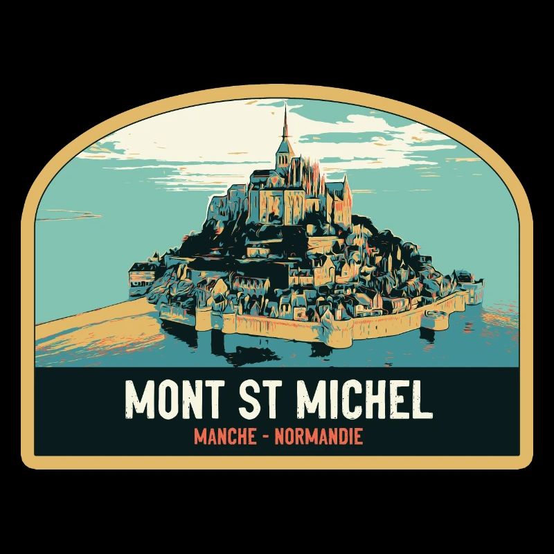 Panorama-Illustration des Mont Saint Michel