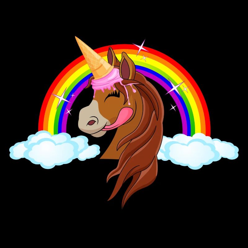 Pony mit Eis - Eishorn Einhorn Regenbogen Märchen