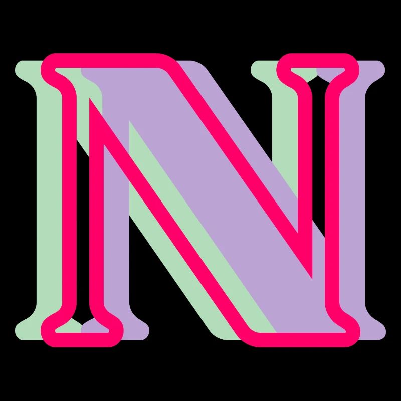 Lettre n multicolore