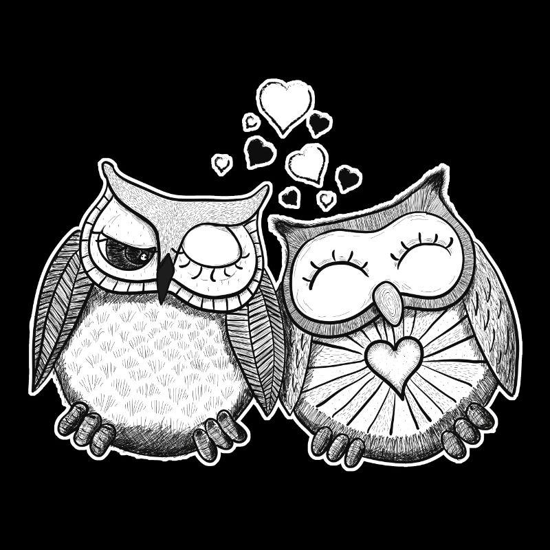 Verliebte Eulen Paar