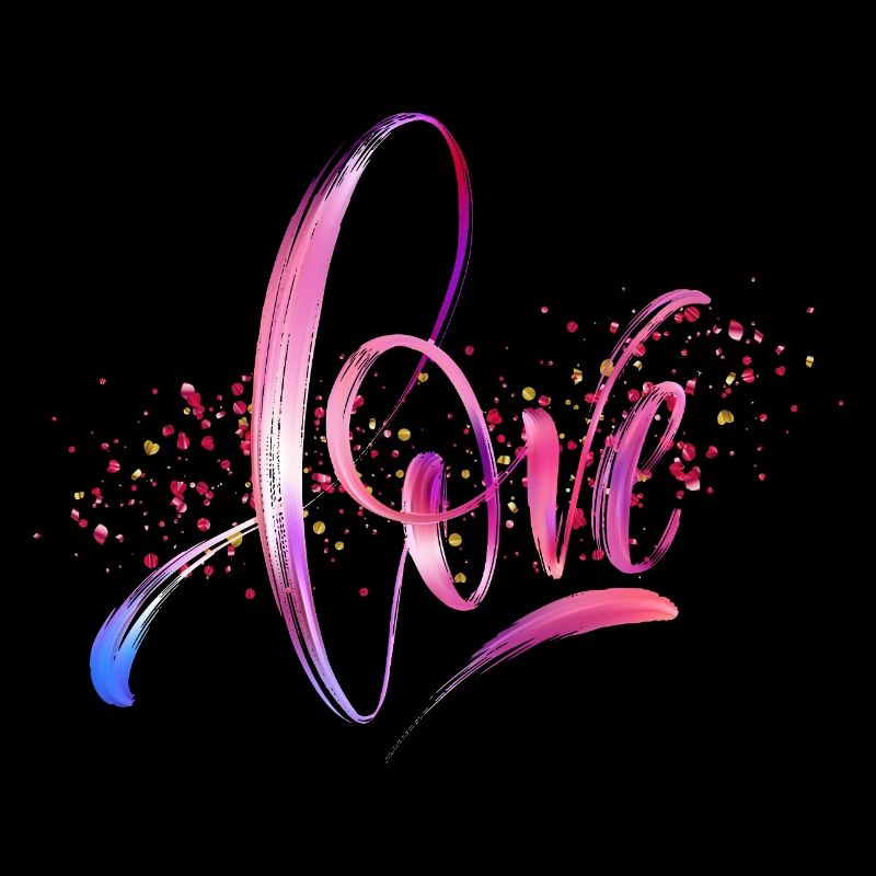 Bunte Liebe in Pinselwellen