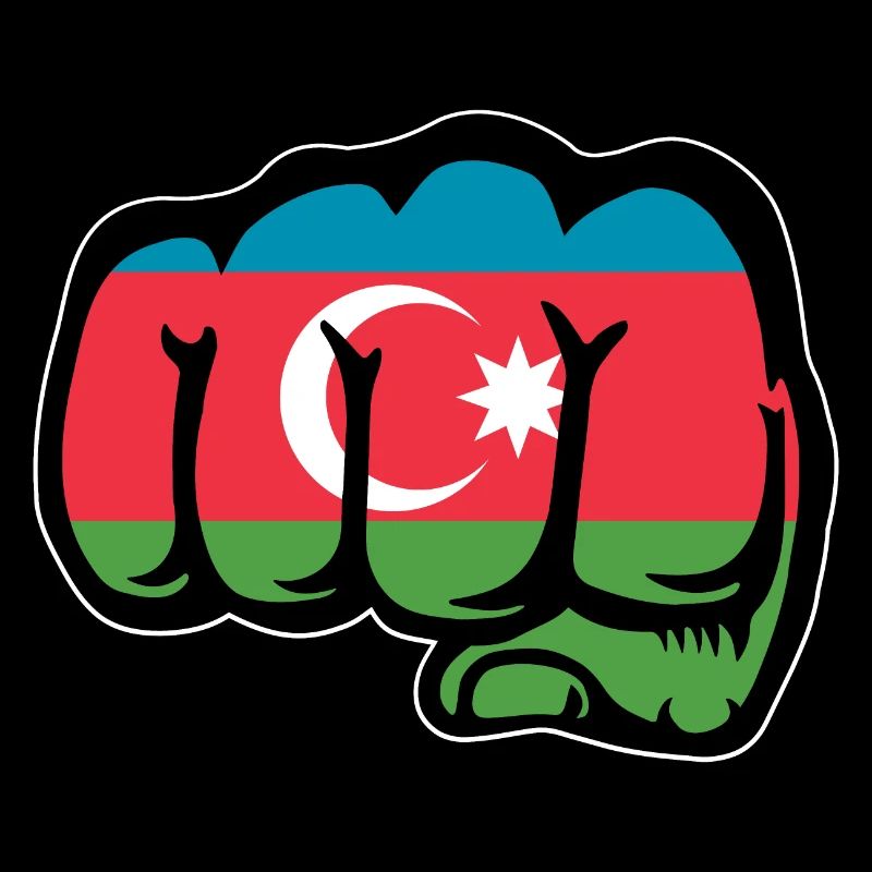 Drapeau de l’Azerbaïdjan poing main