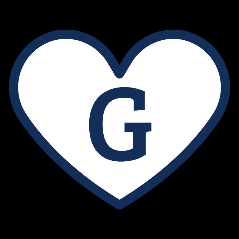 Buchstabe g Herz Sport Trend blau - Geschenkidee