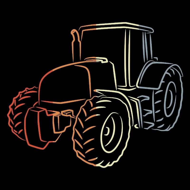 Sketch rétro du tracteur