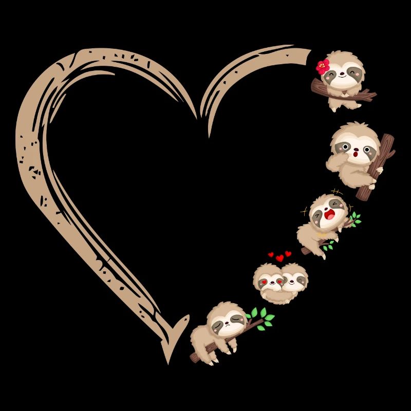 Herz Faultier Süßes Sloth Design
