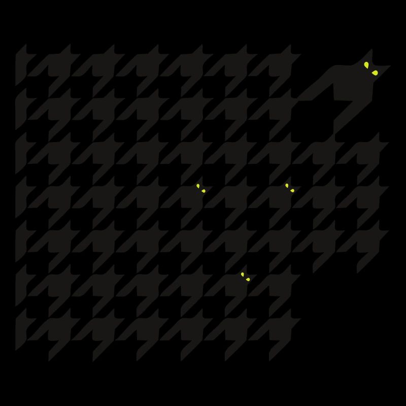 All Cats Black Pattern Houndstooth Style Eyes